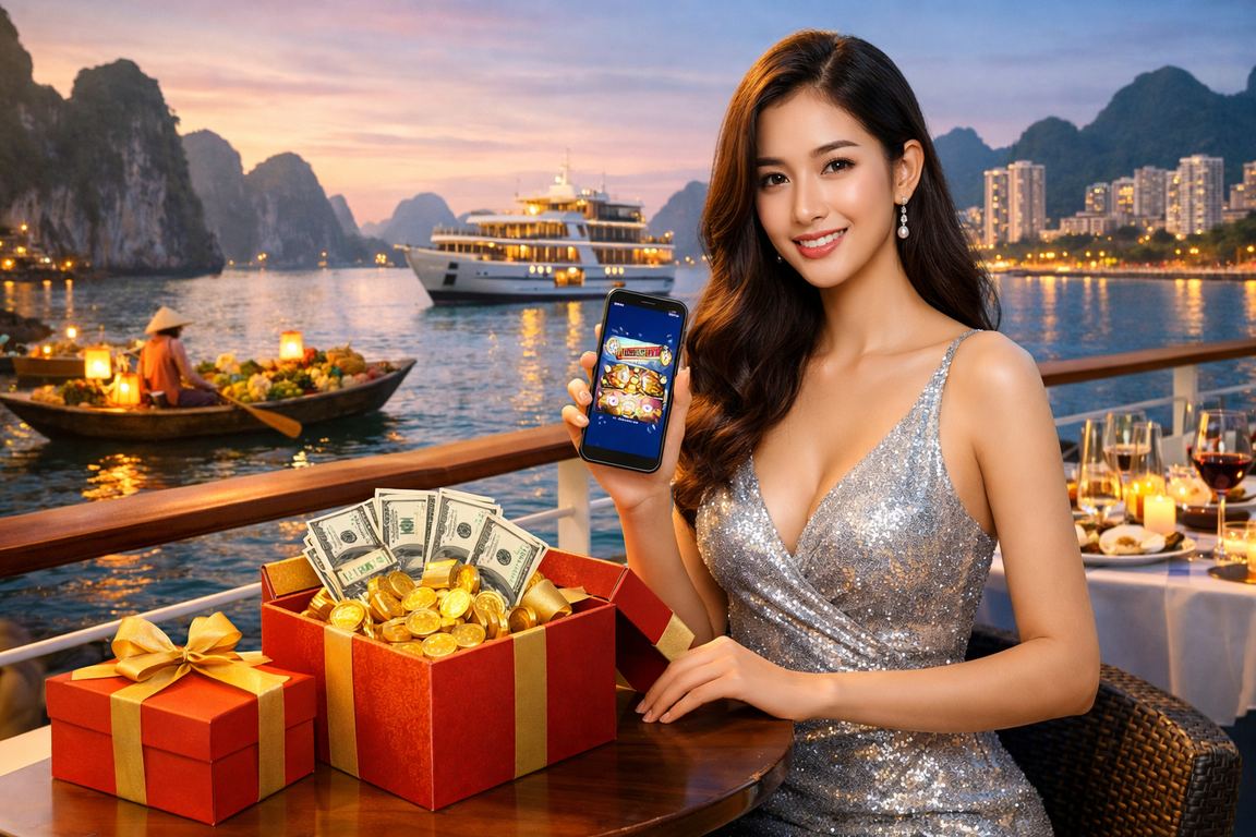 Người dùng tại Vịnh Hạ Long sử dụng điện thoại xem tỷ lệ kèo và casino trực tuyến