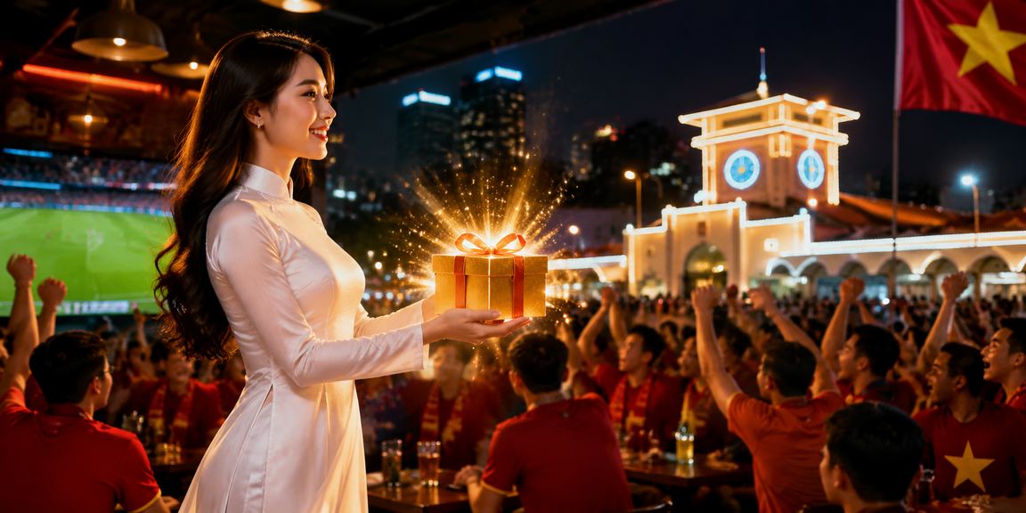 Người dùng TP.HCM trong trang phục áo dài thao tác kích hoạt voucher cược trực tuyến